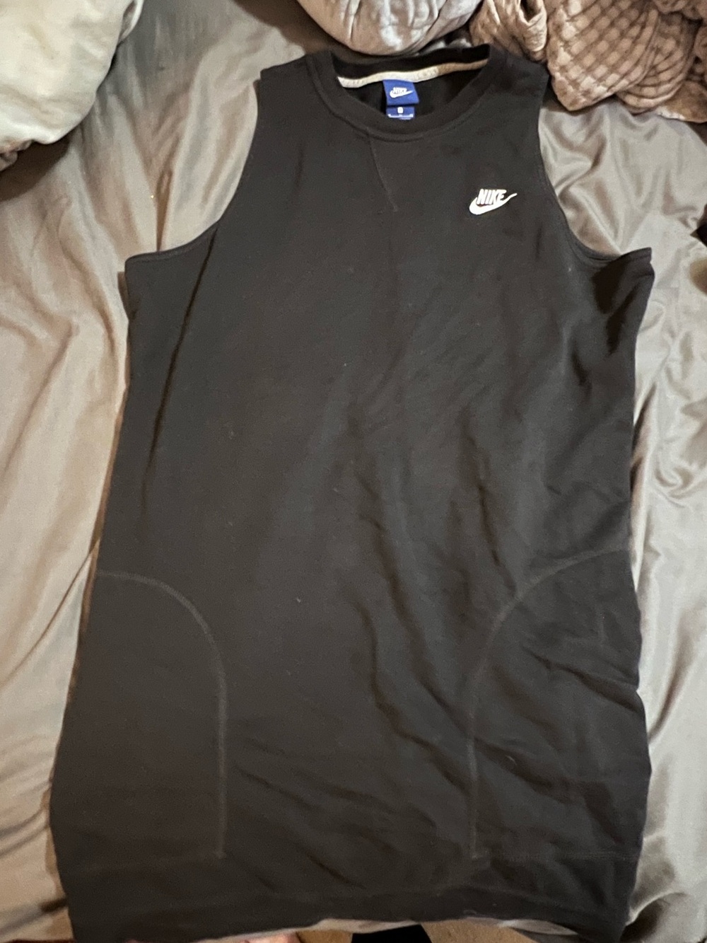 Nike Black dress Sleeveless Tank with White Swoosh